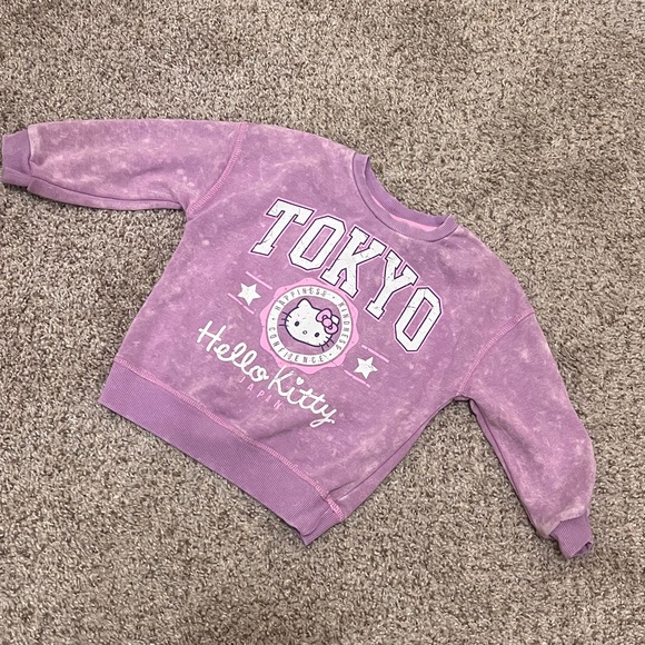 Hello Kitty Tokyo Sweatshirt Toddler 3T Purple Graphic Sanrio Japan Crewneck - Picture 2 of 4